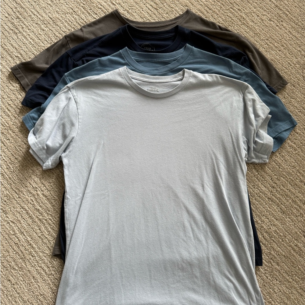 4 Classic Gray & Blues Short Sleeve Tees
